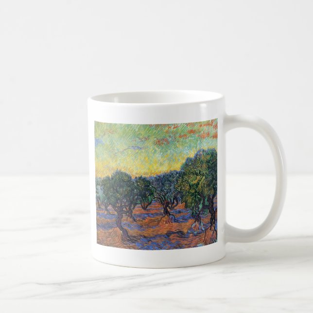Taza De Café Olivos de Vincent Van Gogh Impresionismo Arte (Derecha)