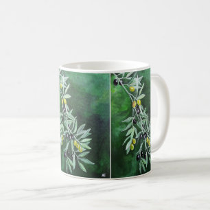 Taza De Café Olivos en el crepúsculo de noviembre Pintura de Al