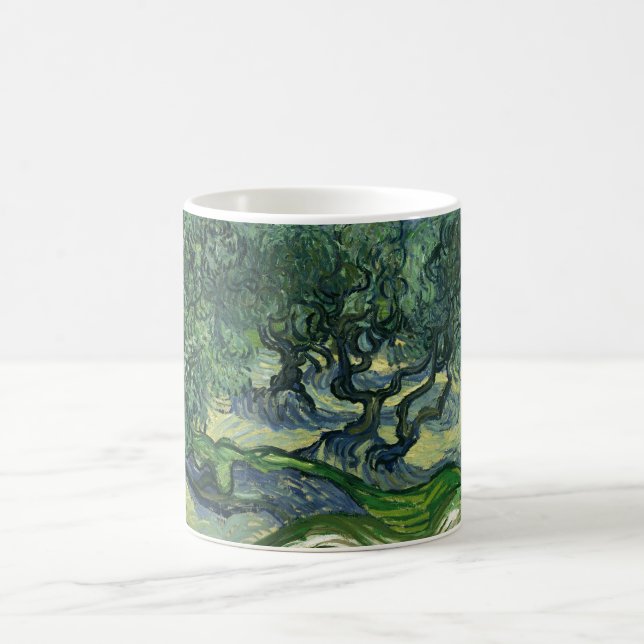 Taza De Café Olivos por Van Gogh Pintura Art (Centro)