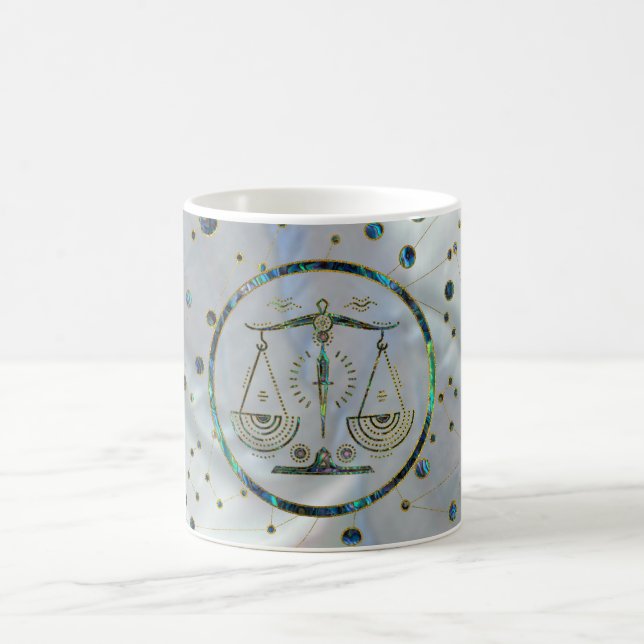 Taza De Café Olmo del oro del zodiaco del libra en la (Centro)