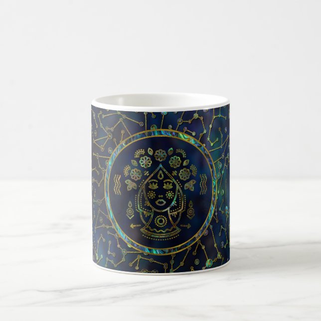 Taza De Café Olmo del oro del zodiaco del virgo en la (Centro)