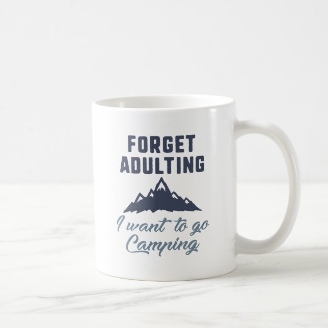 Taza De Café Olvidar el camping adulto (Derecha)