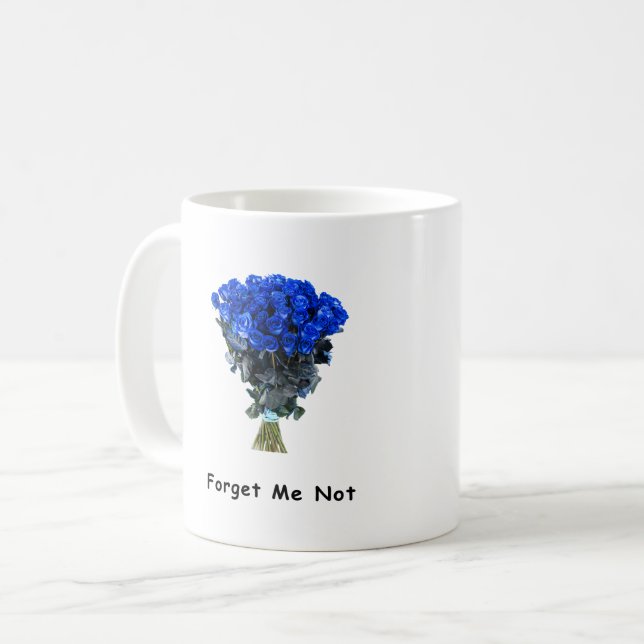 Taza De Café Olvídenme no Rosa de café elegante azul (Anverso izquierdo)