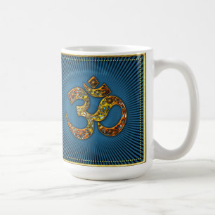 Taza De Café OM (AUM XL - SOY) - oro marco - azul