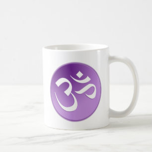 Taza De Café OM, en púrpura y blanco
