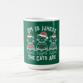 Taza De Café Om es donde están los gatos - Divertidos Navidades