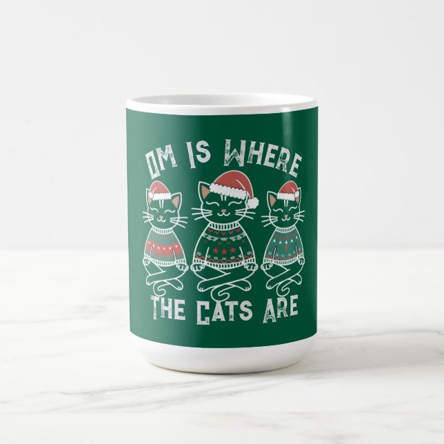 Taza De Café Om es donde están los gatos - Divertidos Navidades (Centro)