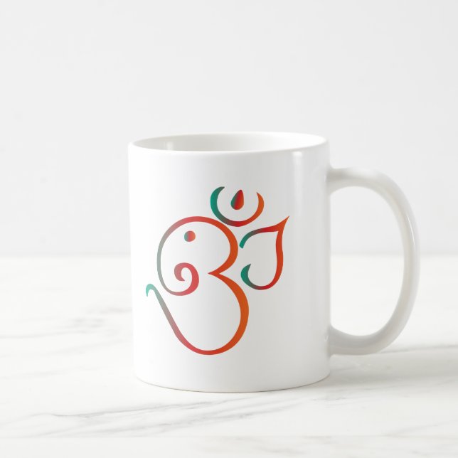 Taza De Café OM-ganpati-verde-naranja (Derecha)