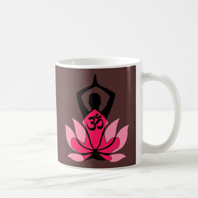 Taza De Café OM Namaste Espiritual Lotus Flower Yoga en Umber (Derecha)