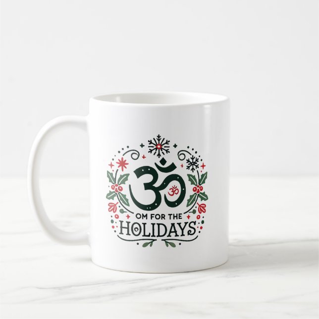 Taza De Café Om para las vacaciones - Om Symbol Floral (Izquierda)