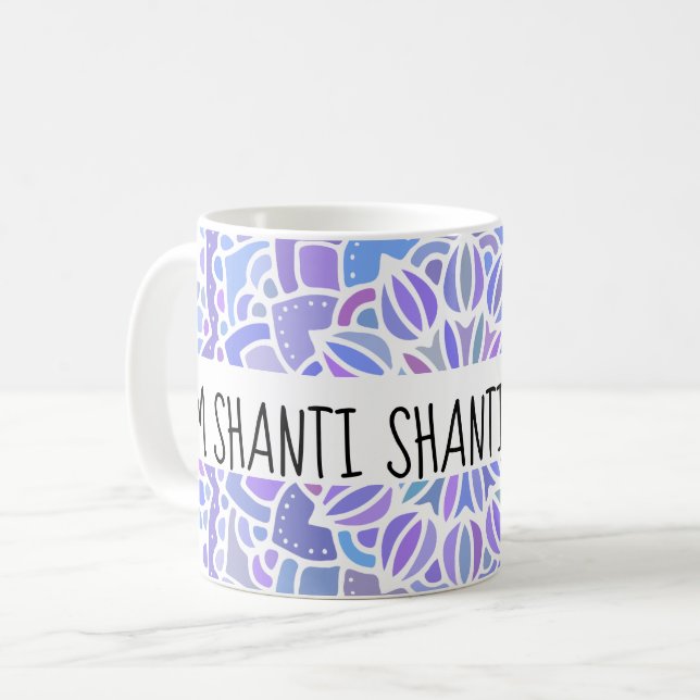 Taza De Café Om Shanti Boho Purple Mandala (Anverso izquierdo)