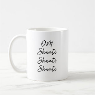 Taza De Café Om shanti shanti shanti shanti camiseta con mantra