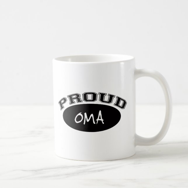 Taza De Café Oma orgulloso (negro) (Derecha)
