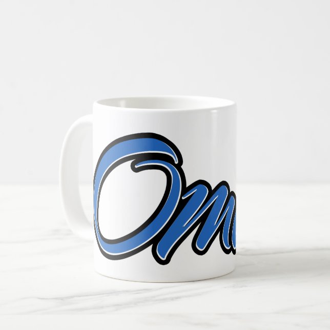 Taza De Café Omar Vorname Name blue Tasse Kaffeetasse (Anverso izquierdo)
