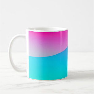 Taza De Café Ombre acuarela abstracta pastel rosa azul