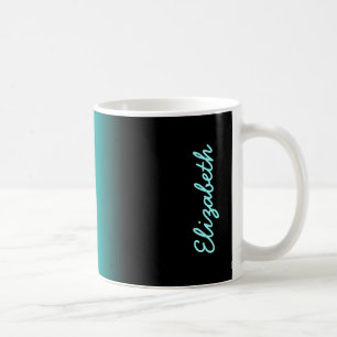 Taza De Café Ombre blanco verde azulado negro