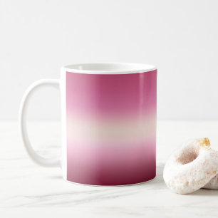 Taza De Café Ombre de degradado romántico rosa y crema de marfi