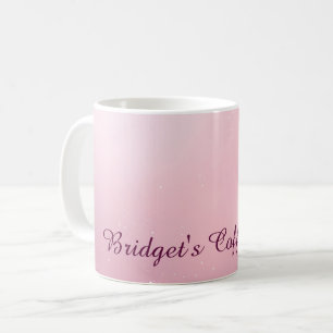 Taza De Café Ombre de destellos suaves femeninos rosa niña