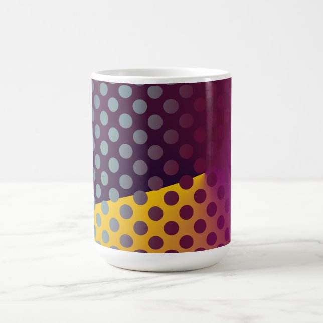 Taza De Café Ombre Passion Fruit Polka Dots Maroon Amarillo Ver (Centro)