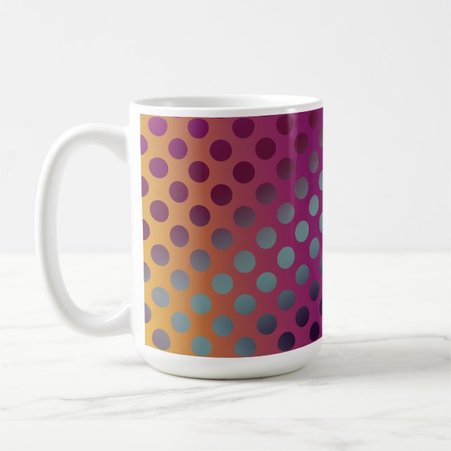 Taza De Café Ombre Passion Fruit Polka Dots Maroon Amarillo Ver (Izquierda)