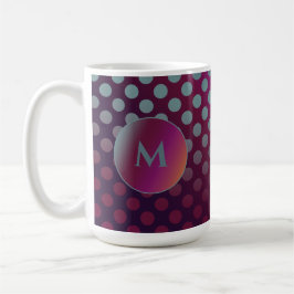 Taza De Café Ombre Passion Fruit Polka Dots Monograma