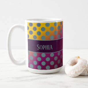 Taza De Café Ombre Passion Fruit Polka Dots Personalizados