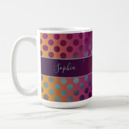 Taza De Café Ombre Passion Fruit Polka Dots Personalizados