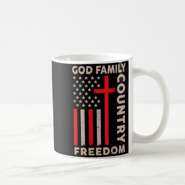 Taza De Café On-back God Family Country Dom Patriotic Christian (Derecha)
