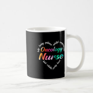 Taza De Café Oncología Enfermera Palabra de corazón Nube acuare