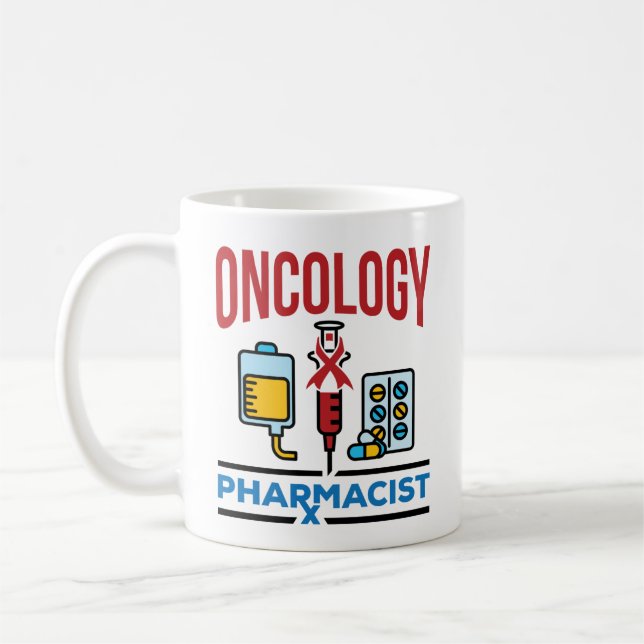Taza De Café Oncología Farmacéutica Cáncer Equipo de Farmacia (Izquierda)