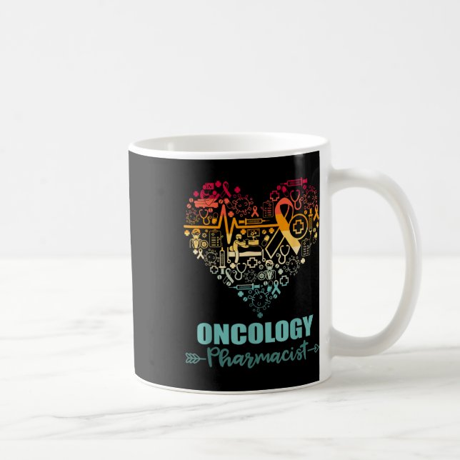 Taza De Café Oncología Farmacéutica Cardíaca Graciosa Oncología (Derecha)
