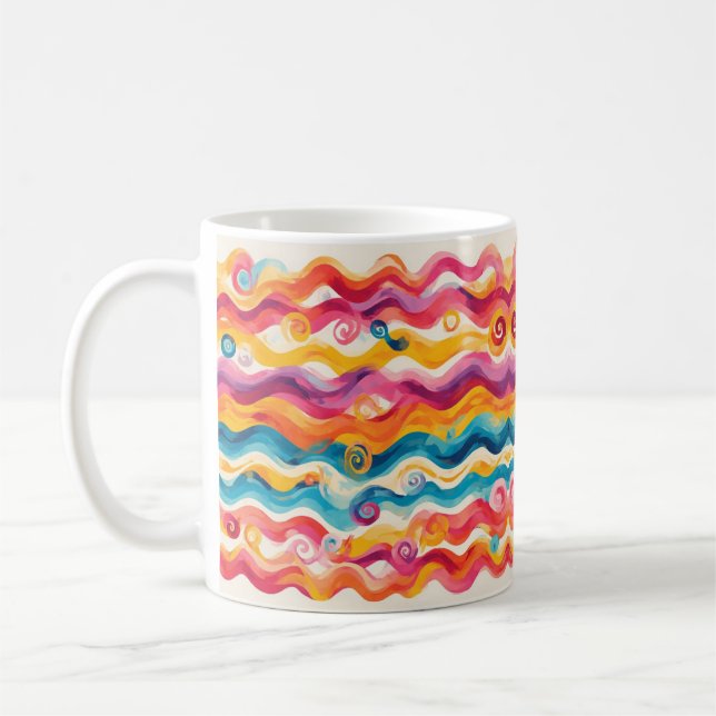 Taza De Café Onda abstracta colorida (Izquierda)