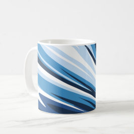 Taza De Café Onda abstracta dinámica en tonos azules