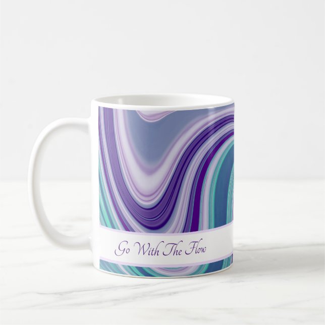 Taza De Café Onda abstracta púrpura azul (Izquierda)
