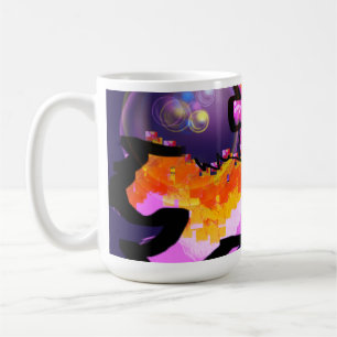 Taza De Café Onda divertida de axolotl rosa