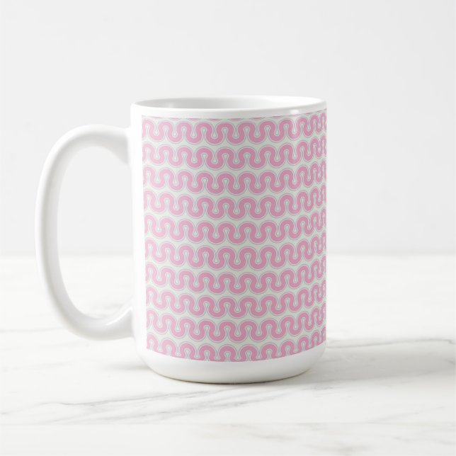 Taza De Café Onda Retro Rosa (Izquierda)