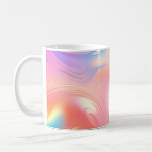 Taza De Café Ondas abstractas de rosa azul amarillo neón de mod
