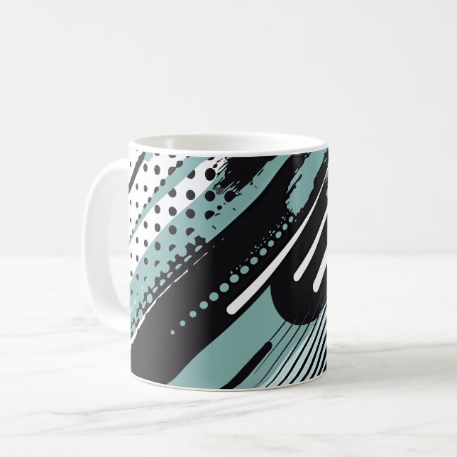 Taza De Café Ondas abstractas geométricas (Anverso izquierdo)