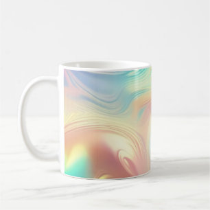 Taza De Café Ondas abstractas rosadas azules amarillas de moda