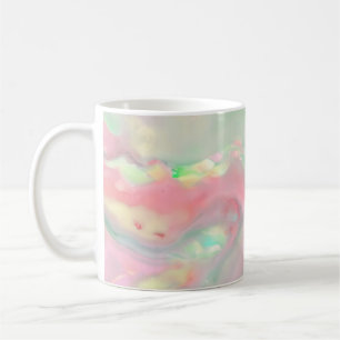 Taza De Café Ondas abstractas rosadas coloridas de moda