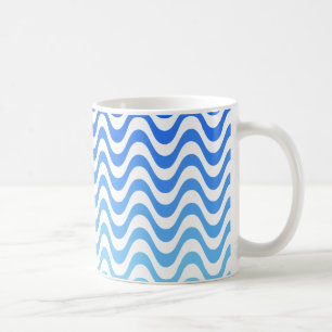 Taza De Café Ondas azules degradadas