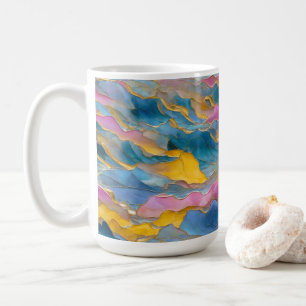 Taza De Café Ondas de arena rosa azul "Algeciras"