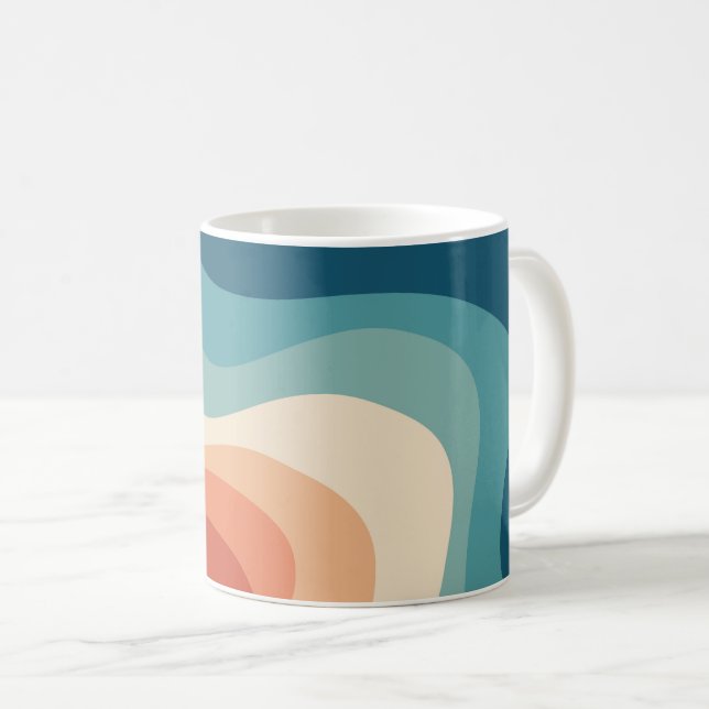 Taza De Café Ondas de estilo retro (Anverso derecho)