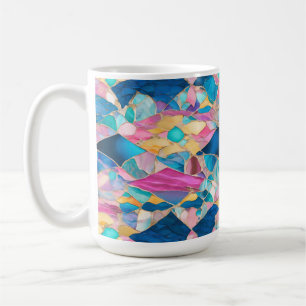 Taza De Café Ondas fracturadas de arena rosa azul "Manilva"