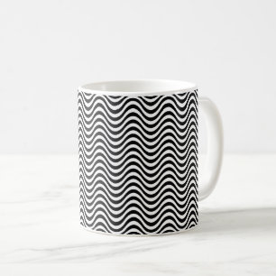 Taza De Café Ondas negras y blancas