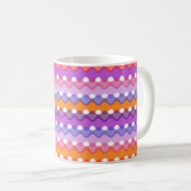 Taza De Café Ondas retro (Anverso derecho)