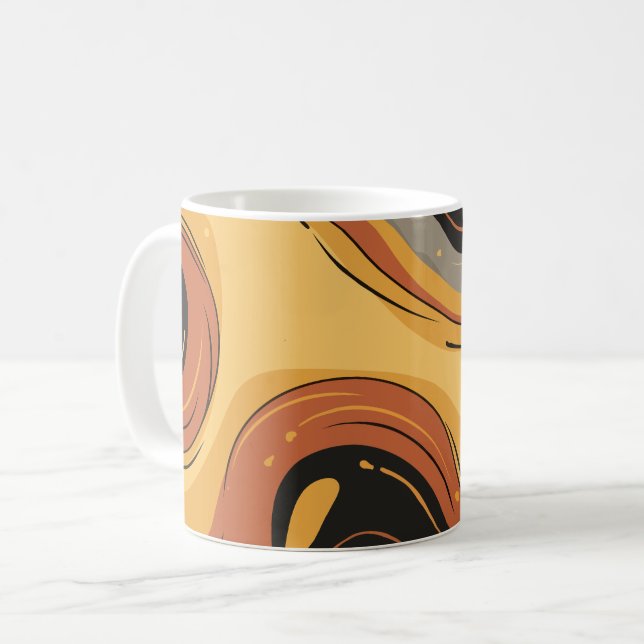 Taza De Café Ondas retro flotantes (Anverso izquierdo)