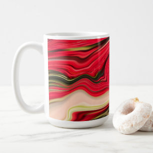 Taza De Café Ondas rojas y verdes