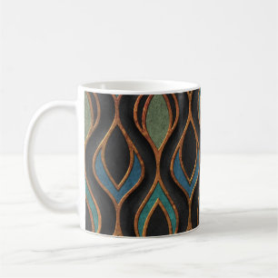 Taza De Café Ondas talladas: Textura de cobre de bronce