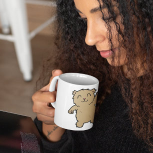 Taza De Café Ondeando el oso sonriente adorable